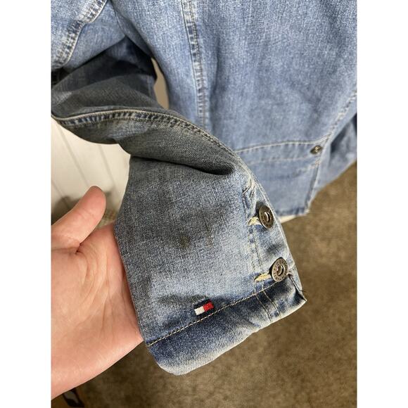 Vintage Tommy Hilfiger Denim Jean Blazer Button Jacket Size Medium - Picture 4 of 9